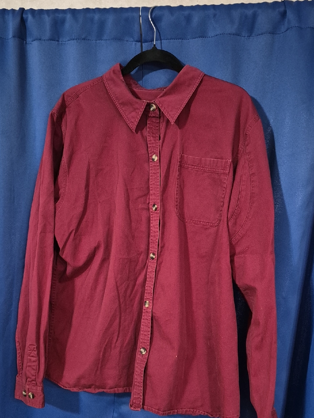 Women's Button-Down Shirt in Deep Burgundy